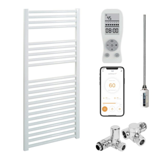 Aura WiFi Dual Fuel Towel Warmer, Thermostatic, Straight, White Efficient Heating, Well Made, Excellent Value Buy Online From Solaire Quartz UK Shop 5