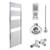 Aura Straight Dual Fuel Towel Warmer, Thermostatic With Timer, Chrome Efficient Heating, Well Made, Excellent Value Buy Online From Solaire Quartz UK Shop 16