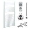 Aura Straight Dual Fuel Towel Warmer, Thermostatic With Timer, White Efficient Heating, Well Made, Excellent Value Buy Online From Solaire Quartz UK Shop 24