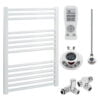 Aura Straight Dual Fuel Towel Warmer, Thermostatic With Timer, White Efficient Heating, Well Made, Excellent Value Buy Online From Solaire Quartz UK Shop 23