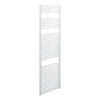 Aura Straight White Towel Warmer For Central Heating Efficient Heating, Well Made, Excellent Value Buy Online From Solaire Quartz UK Shop 15