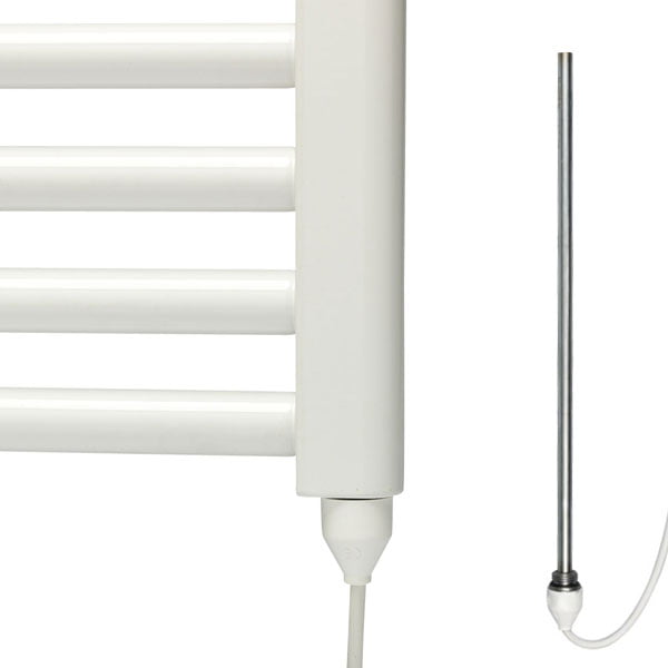 Aura Straight White Electric Towel Warmer, Prefilled Efficient Heating, Well Made, Excellent Value Buy Online From Solaire Quartz UK Shop 6