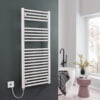 Aura Straight White Electric Towel Warmer, Prefilled Efficient Heating, Well Made, Excellent Value Buy Online From Solaire Quartz UK Shop 18