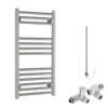 Aura Straight Dual Fuel Towel Warmer With Valves And Element, Chrome Efficient Heating, Well Made, Excellent Value Buy Online From Solaire Quartz UK Shop 14