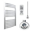 Aura Curved Chrome Thermostatic Electric Towel Warmer With Timer Efficient Heating, Well Made, Excellent Value Buy Online From Solaire Quartz UK Shop 16