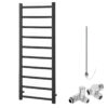 Aura Ronda Dual Fuel Towel Warmer, Anthracite, With Valves And Element Efficient Heating, Well Made, Excellent Value Buy Online From Solaire Quartz UK Shop 11