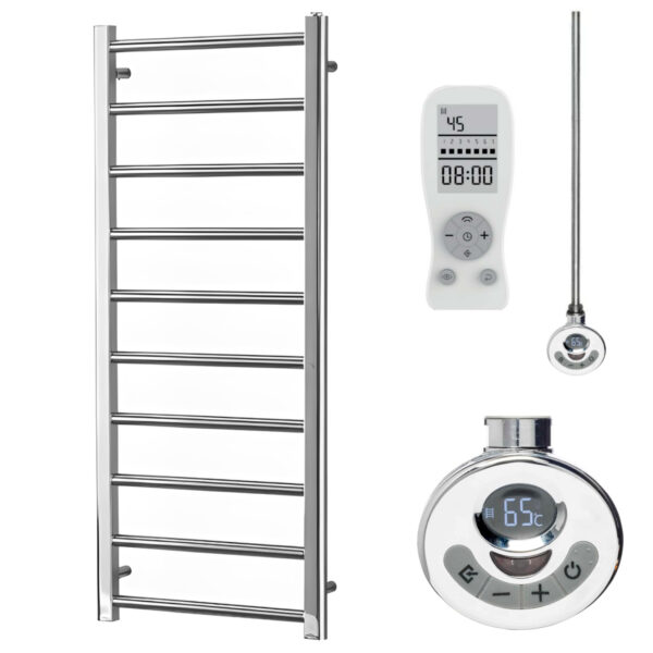 Aura Ronda Electric Towel Warmer, Thermostatic With Timer, Modern, Chrome Efficient Heating, Well Made, Excellent Value Buy Online From Solaire Quartz UK Shop 5