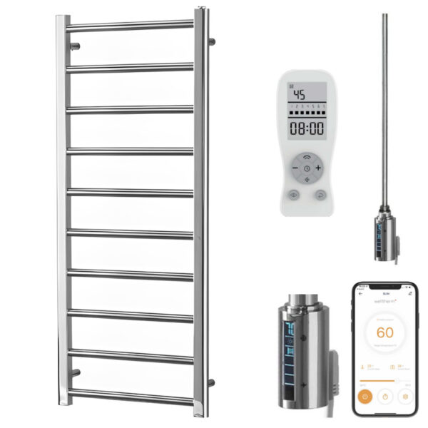 Aura Ronda Wifi Electric Towel Warmer, Thermostatic, Modern, Chrome Efficient Heating, Well Made, Excellent Value Buy Online From Solaire Quartz UK Shop 6