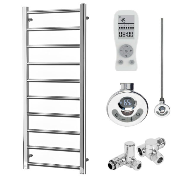 Aura Ronda Dual Fuel Towel Warmer, Thermostatic With Timer, Modern, Chrome Efficient Heating, Well Made, Excellent Value Buy Online From Solaire Quartz UK Shop 5
