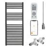 Aura Black | Dual Fuel Towel Rail with Thermostat, Timer + WiFi Control Efficient Heating, Well Made, Excellent Value Buy Online From Solaire Quartz UK Shop 17