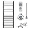 Aura Straight Dual Fuel Towel Warmer, Thermostatic With Timer, Black Efficient Heating, Well Made, Excellent Value Buy Online From Solaire Quartz UK Shop 13