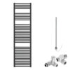 Aura Straight Dual Fuel Towel Warmer, Black, With Valves And Element Efficient Heating, Well Made, Excellent Value Buy Online From Solaire Quartz UK Shop 12