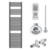 Aura Straight Dual Fuel Towel Warmer, Thermostatic With Timer, Black Efficient Heating, Well Made, Excellent Value Buy Online From Solaire Quartz UK Shop 12