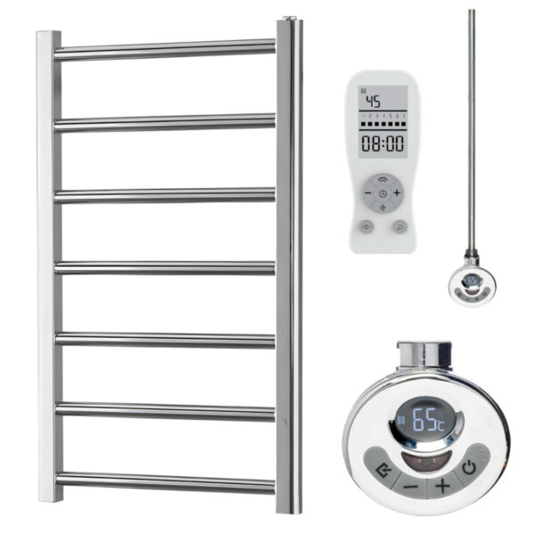 Aura Ronda Electric Towel Warmer, Thermostatic With Timer, Modern, Chrome Efficient Heating, Well Made, Excellent Value Buy Online From Solaire Quartz UK Shop 4