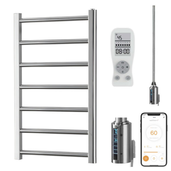 Aura Ronda Wifi Electric Towel Warmer, Thermostatic, Modern, Chrome Efficient Heating, Well Made, Excellent Value Buy Online From Solaire Quartz UK Shop 5