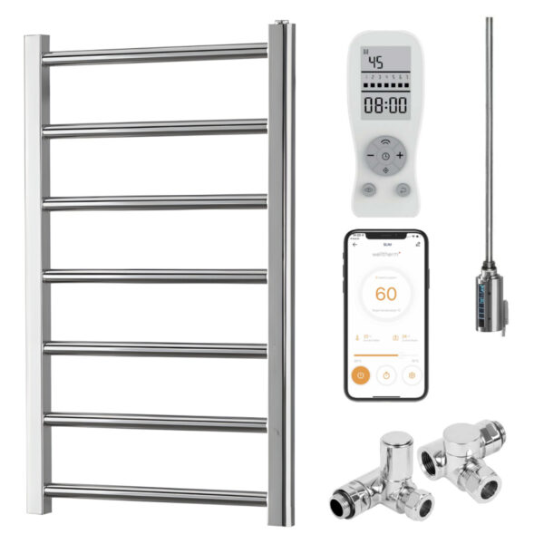 Aura Ronda Wifi Dual Fuel Towel Warmer, Thermostatic, Modern, Chrome Efficient Heating, Well Made, Excellent Value Buy Online From Solaire Quartz UK Shop 4