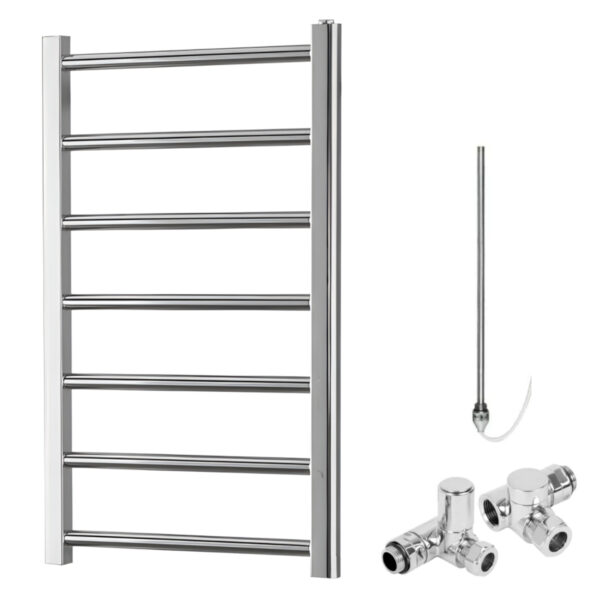 Aura Ronda Dual Fuel Towel Warmer, Chrome, With Valves And Element Efficient Heating, Well Made, Excellent Value Buy Online From Solaire Quartz UK Shop 4