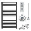 Aura Straight Dual Fuel Towel Warmer, Thermostatic With Timer, Black Efficient Heating, Well Made, Excellent Value Buy Online From Solaire Quartz UK Shop 11