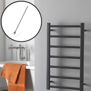 Aura Ronda Electric Towel Warmer, Modern, Anthracite, Prefilled Efficient Heating, Well Made, Excellent Value Buy Online From Solaire Quartz UK Shop