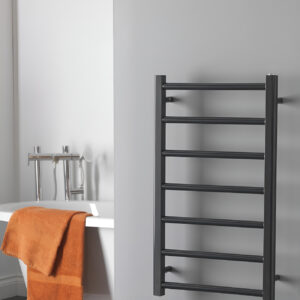 Aura Ronda Towel Warmer For Central Heating, Modern, Anthracite Efficient Heating, Well Made, Excellent Value Buy Online From Solaire Quartz UK Shop 3