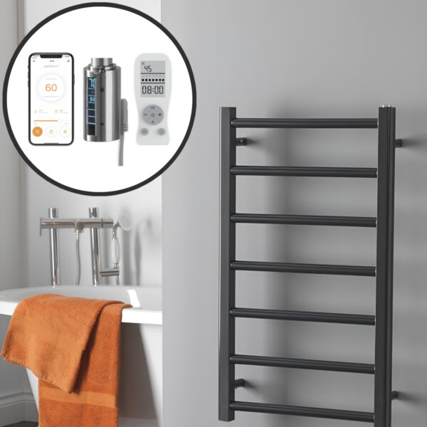 Aura Ronda Wifi Electric Towel Warmer, Thermostatic, Modern, Anthracite Efficient Heating, Well Made, Excellent Value Buy Online From Solaire Quartz UK Shop 3