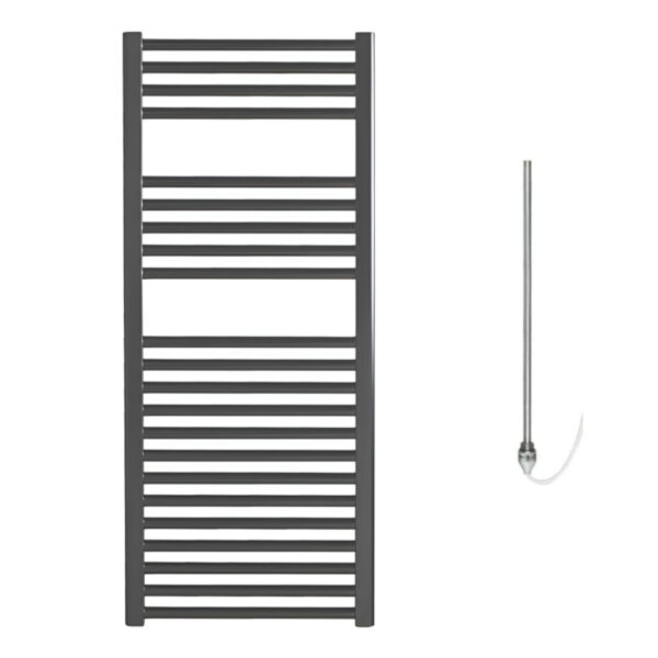 Aura Straight Anthracite Heated Towel Rail – Prefilled Electric Efficient Heating, Well Made, Excellent Value Buy Online From Solaire Quartz UK Shop 3