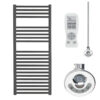 Aura Straight Anthracite Heated Towel Rail – Electric, Thermostat + Timer Efficient Heating, Well Made, Excellent Value Buy Online From Solaire Quartz UK Shop 9