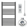 Aura Straight Anthracite Heated Towel Rail – Electric, Thermostat + Timer Efficient Heating, Well Made, Excellent Value Buy Online From Solaire Quartz UK Shop 7