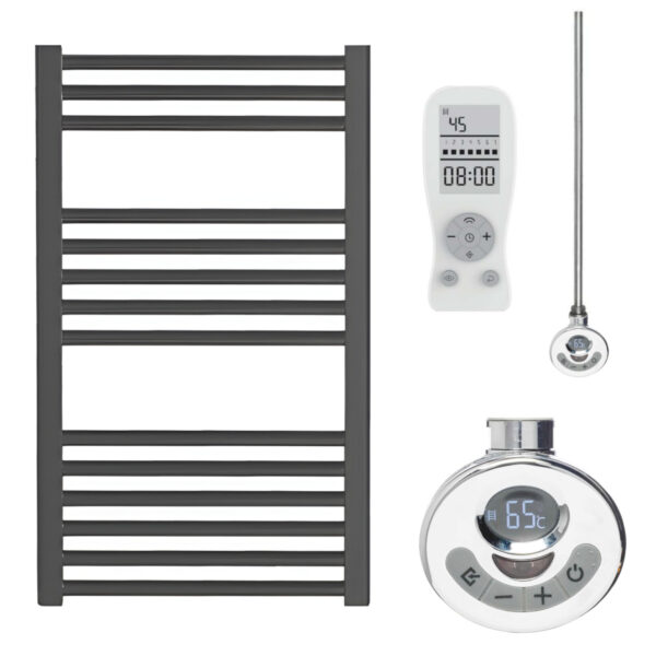 Aura Straight Anthracite Heated Towel Rail – Electric, Thermostat + Timer Efficient Heating, Well Made, Excellent Value Buy Online From Solaire Quartz UK Shop 4