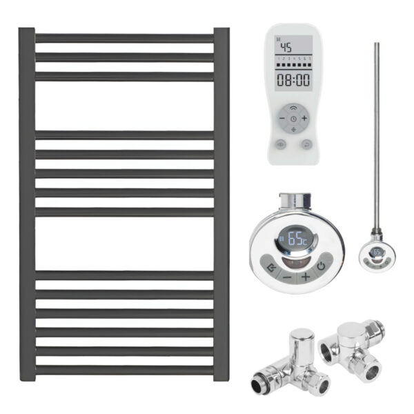 Aura Straight Anthracite Heated Towel Rail – Dual Fuel, Thermostat + Timer Efficient Heating, Well Made, Excellent Value Buy Online From Solaire Quartz UK Shop 4